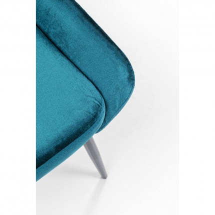 Chaise East Side velours bleu-vert Kare Design