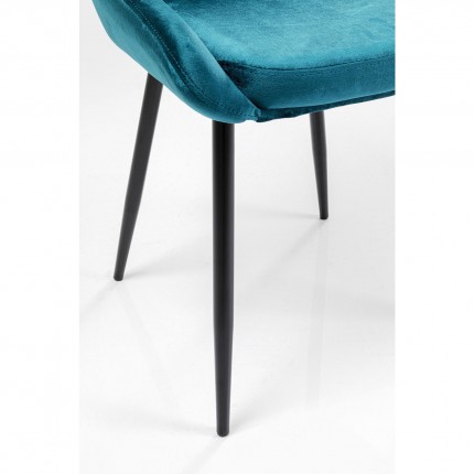 Chaise East Side velours bleu-vert Kare Design