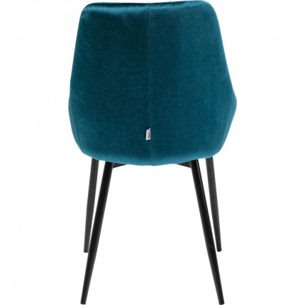 Chaise East Side velours bleu-vert Kare Design