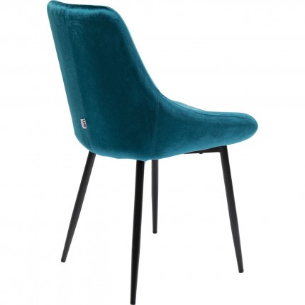 Chaise East Side velours bleu-vert Kare Design