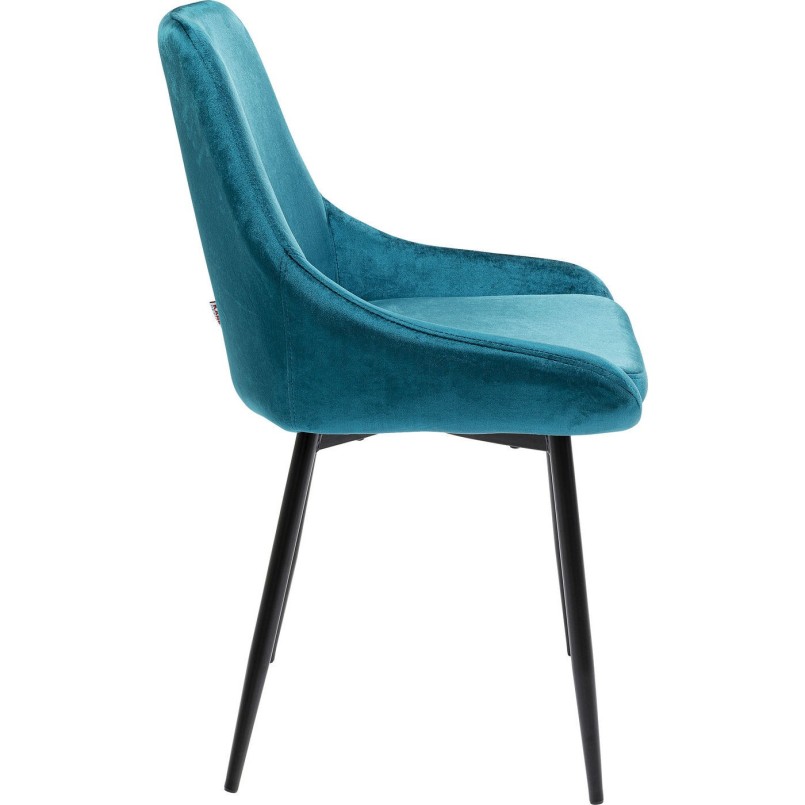 Chaise East Side velours bleu pétrole Kare Design