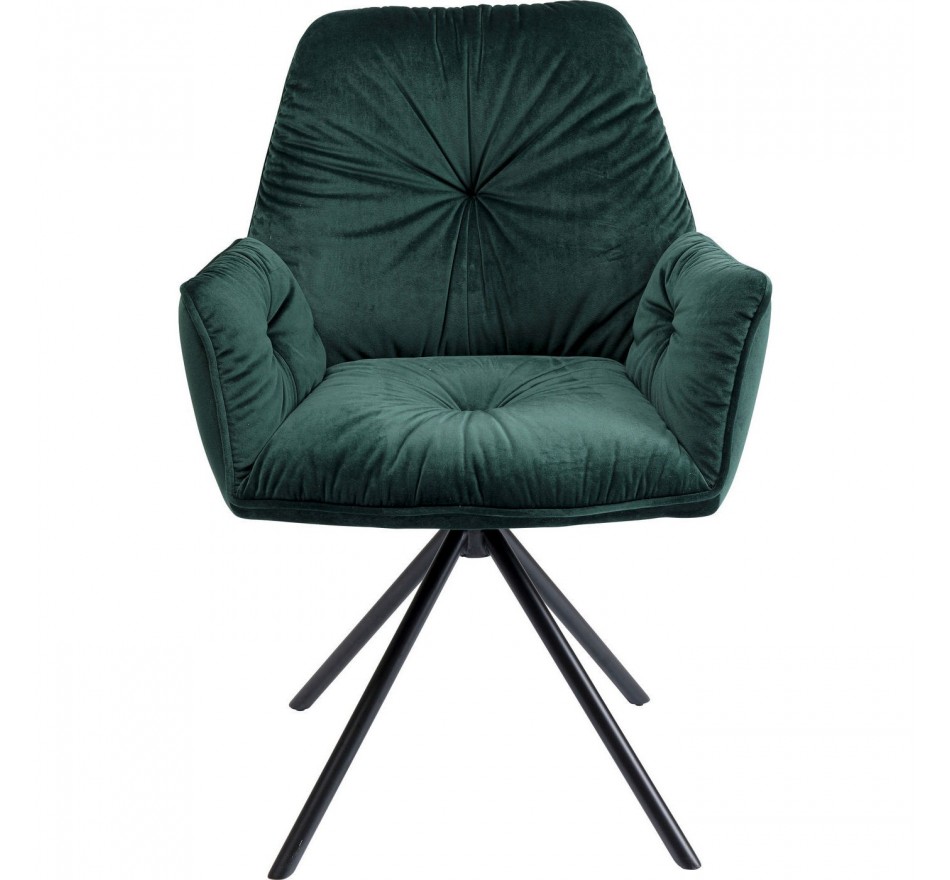 Swivel Chair with armrests Mila Green Kare Design