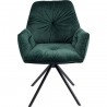 Chaise avec accoudoirs pivotante Mila velours vert Kare Design
