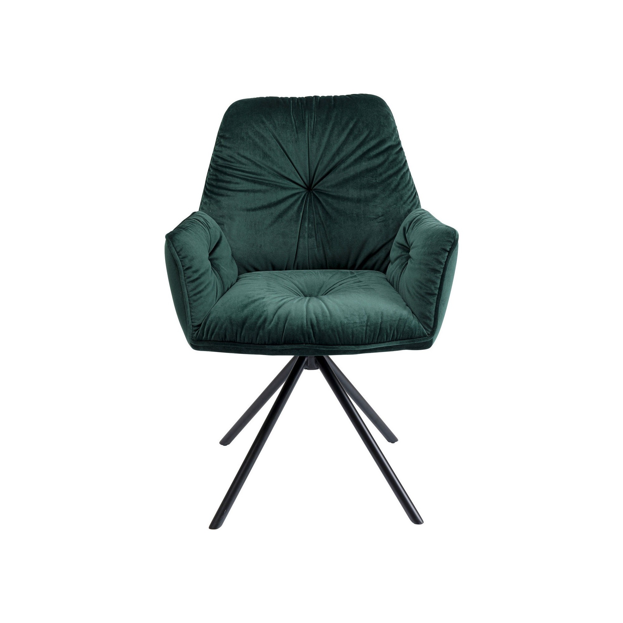 Chaise avec accoudoirs Mila velours vert Kare Design