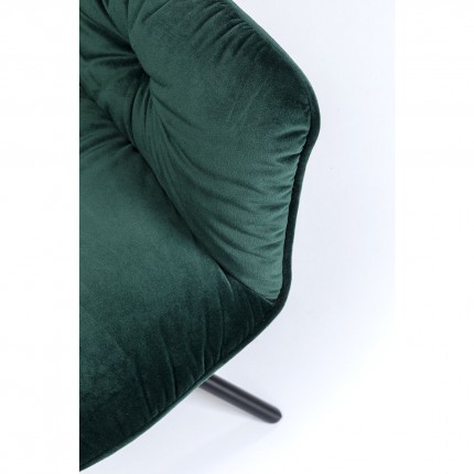 Chaise avec accoudoirs Mila velours vert Kare Design