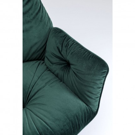 Chaise avec accoudoirs Mila velours vert Kare Design