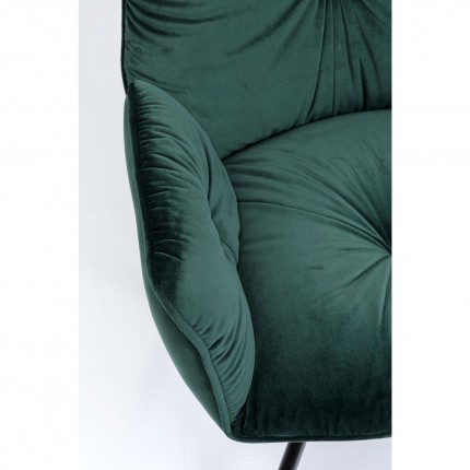 Chaise avec accoudoirs Mila velours vert Kare Design