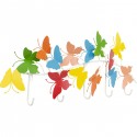 Portemanteau mural papillons multicolores 79cm Kare Design