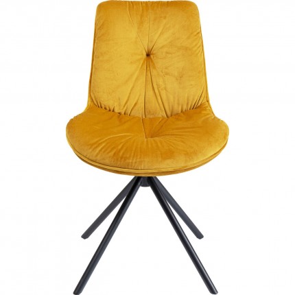 Chaise Mila velours jaune Kare Design