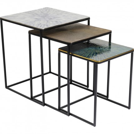 Tables d'appoint Ray carrées set de 3 Kare Design