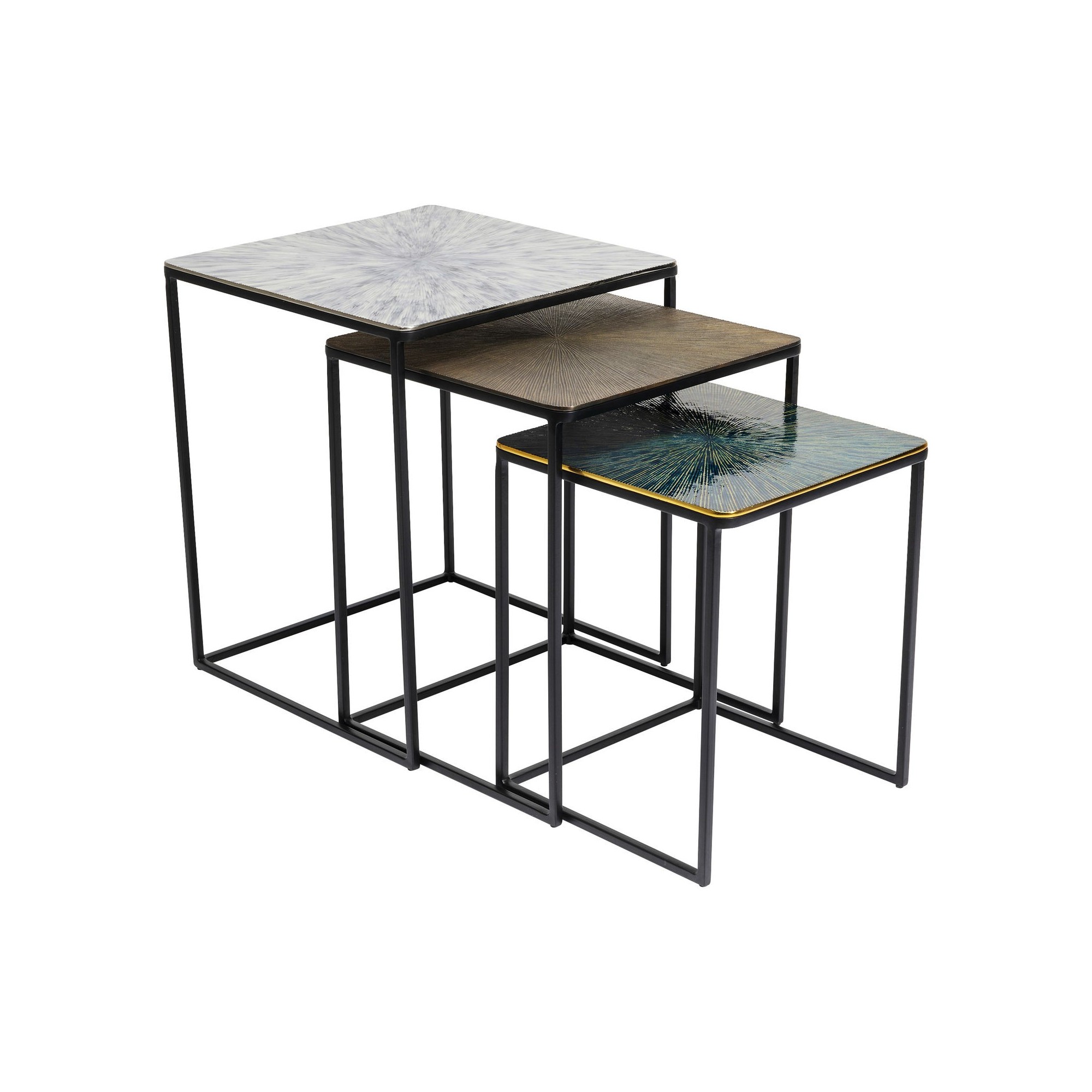 Tables d'appoint Ray carrées set de 3 Kare Design