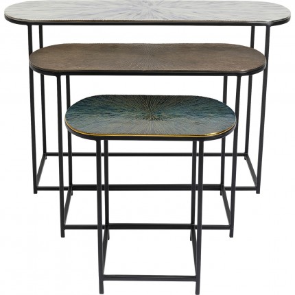 Tables d'appoint Ray ovales set de 3 Kare Design