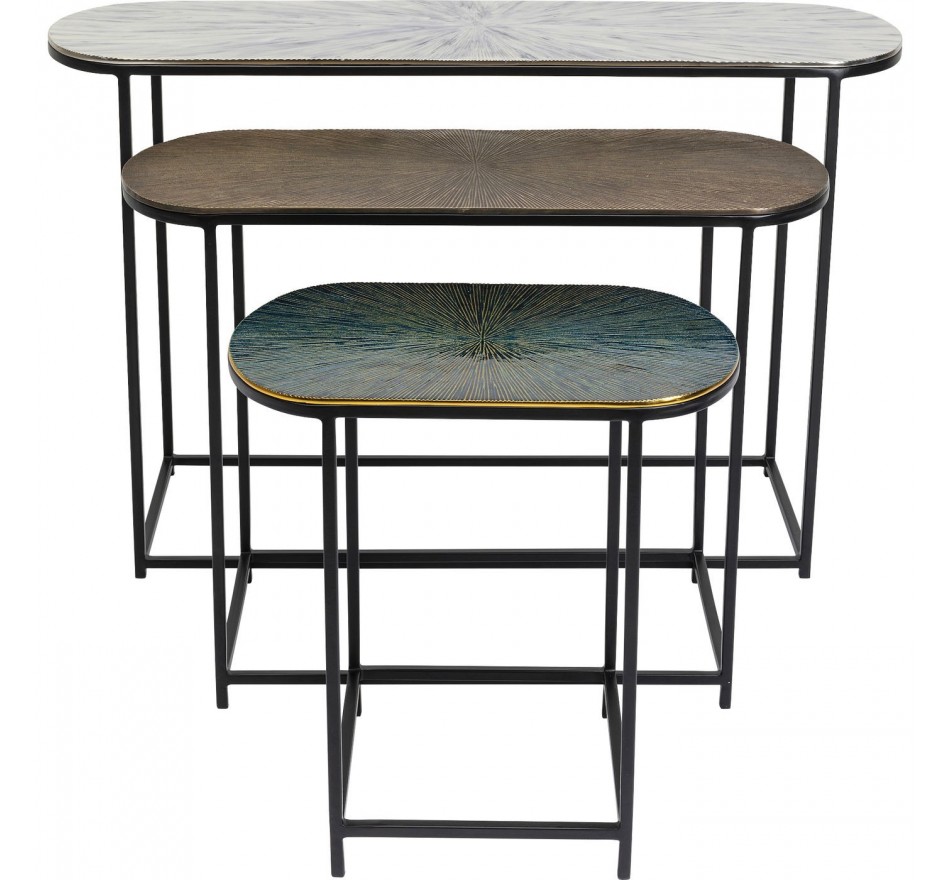 Tables d'appoint Ray ovales set de 3 Kare Design