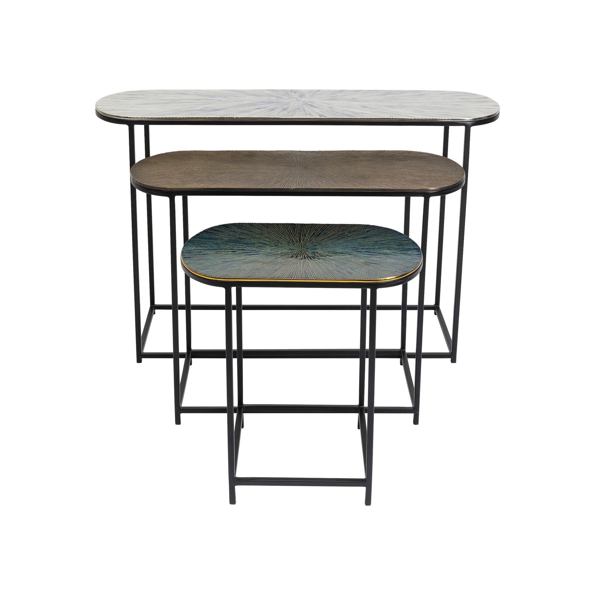 Tables d'appoint Ray ovales set de 3 Kare Design