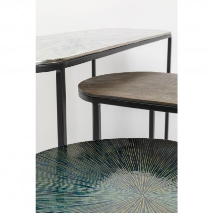 Tables d'appoint Ray ovales set de 3 Kare Design