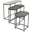 Tables d'appoint Ray ovales set de 3 Kare Design