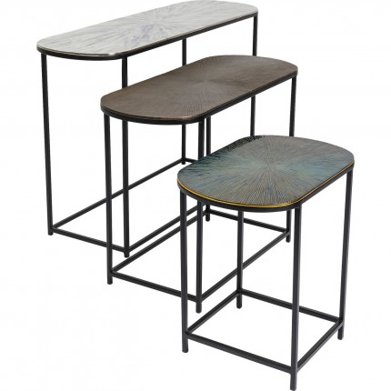 Tables d'appoint Ray ovales set de 3 Kare Design