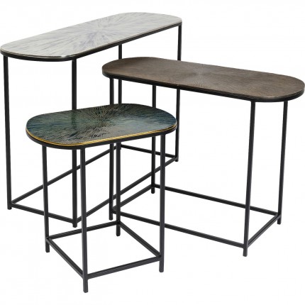 Tables d'appoint Ray ovales set de 3 Kare Design