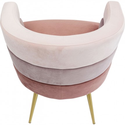 Fauteuil Sandwich velours rose Kare Design