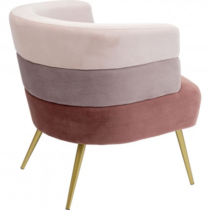 Fauteuil Sandwich velours rose Kare Design