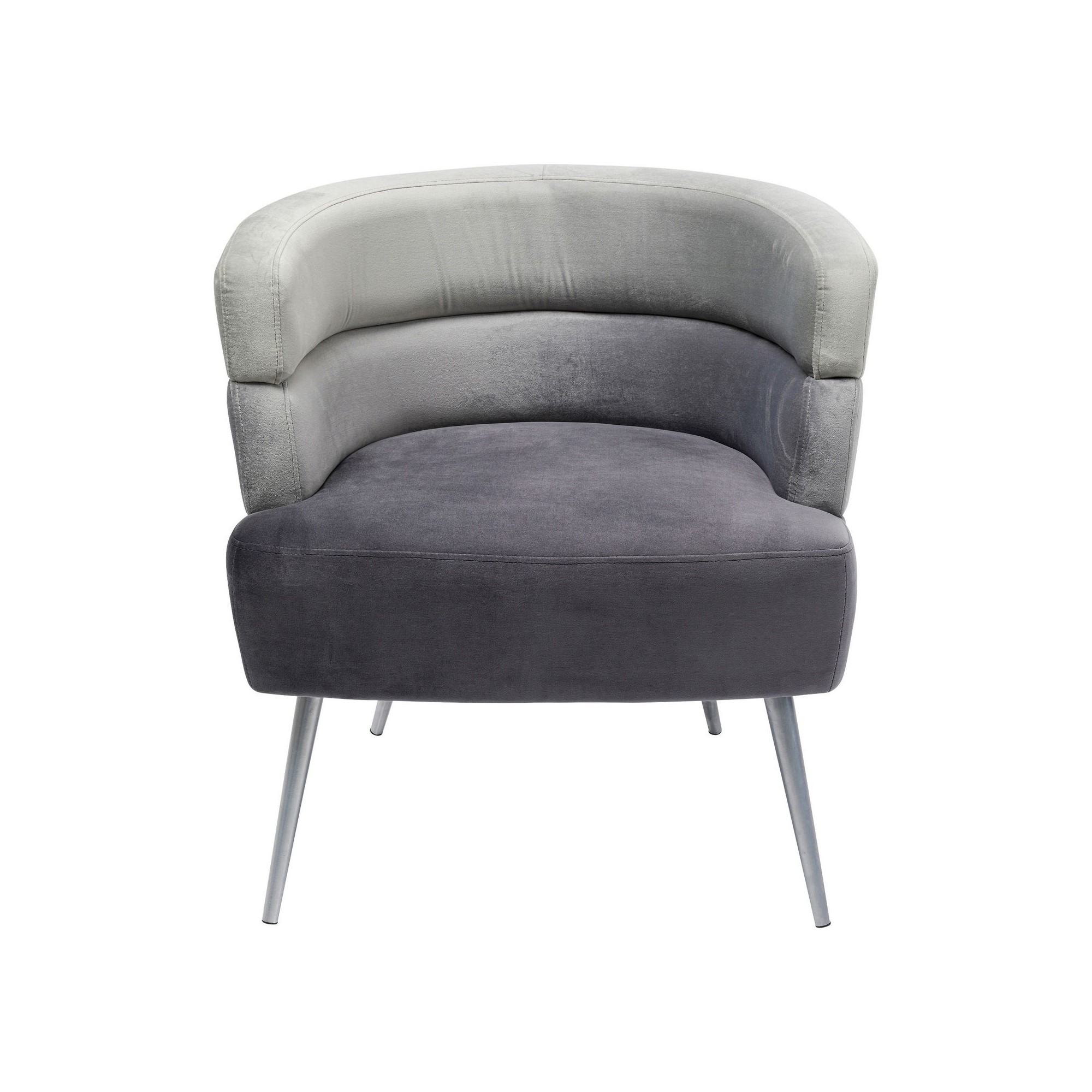 Fauteuil Sandwich velours gris Kare Design