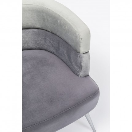 Fauteuil Sandwich velours gris Kare Design