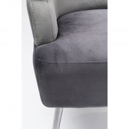 Fauteuil Sandwich velours gris Kare Design