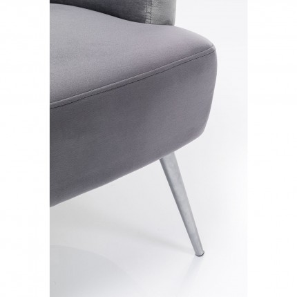 Fauteuil Sandwich velours gris Kare Design