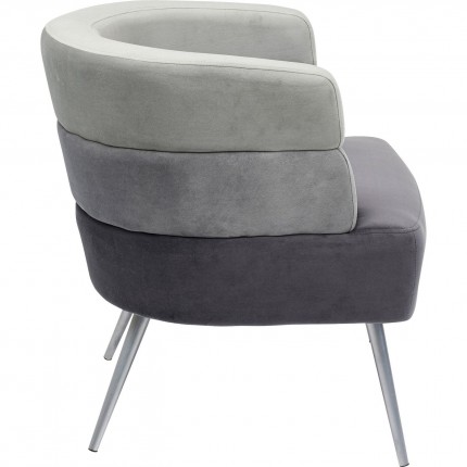 Fauteuil Sandwich velours gris Kare Design