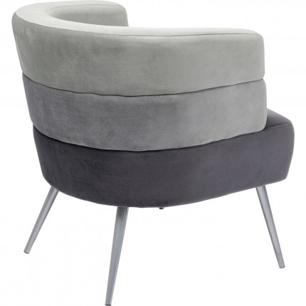 Fauteuil Sandwich velours gris Kare Design