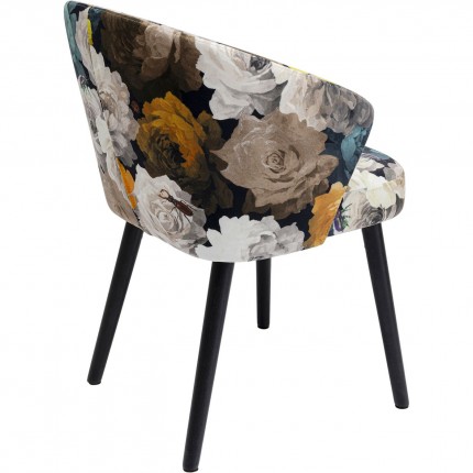 Chaise avec accoudoirs Pivoines jaunes Kare Design