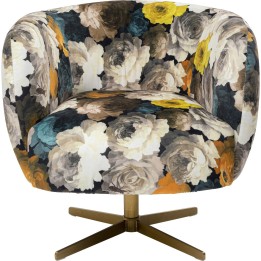 Fauteuil pivotant Pivoines jaunes Kare Design