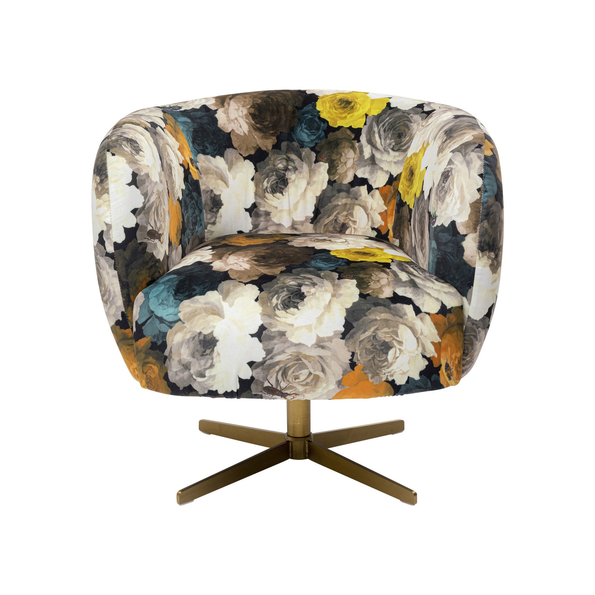 Fauteuil pivotant Pivoines jaunes Kare Design