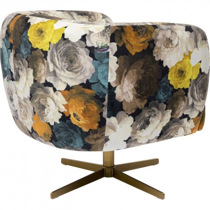 Fauteuil pivotant Pivoines jaunes Kare Design