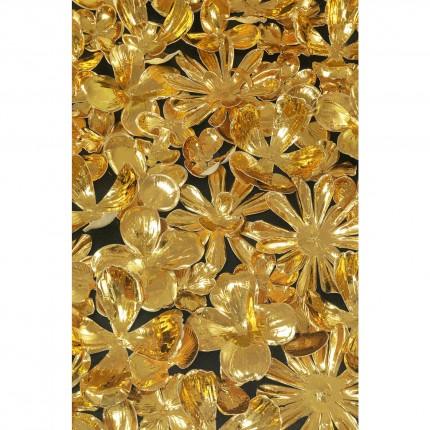 Table basse fleurs dorées 3D 120x60cm Kare Design