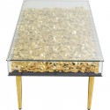 Table basse 3D fleurs dorées 120x60cm Kare Design