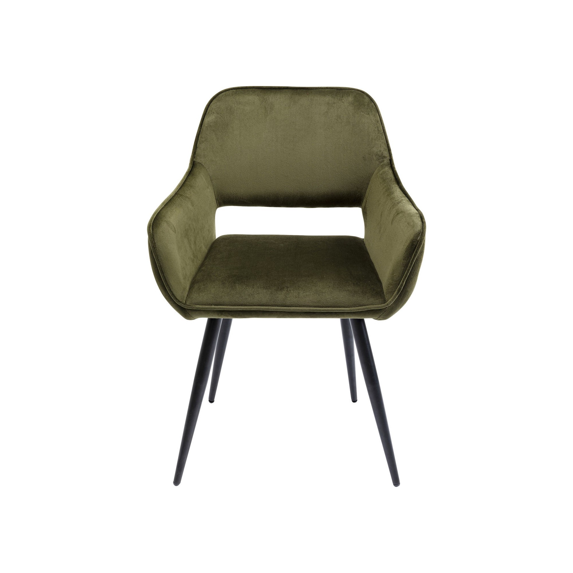 Chaise avec accoudoirs San Fransisco velours vert foncé Kare Design