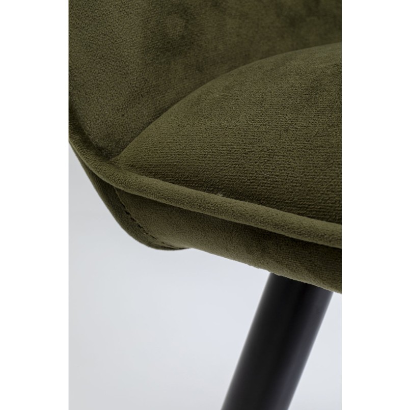 Chaise avec accoudoirs San Fransisco velours vert foncé Kare Design