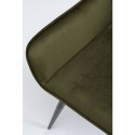 Chaise avec accoudoirs San Fransisco velours vert foncé Kare Design