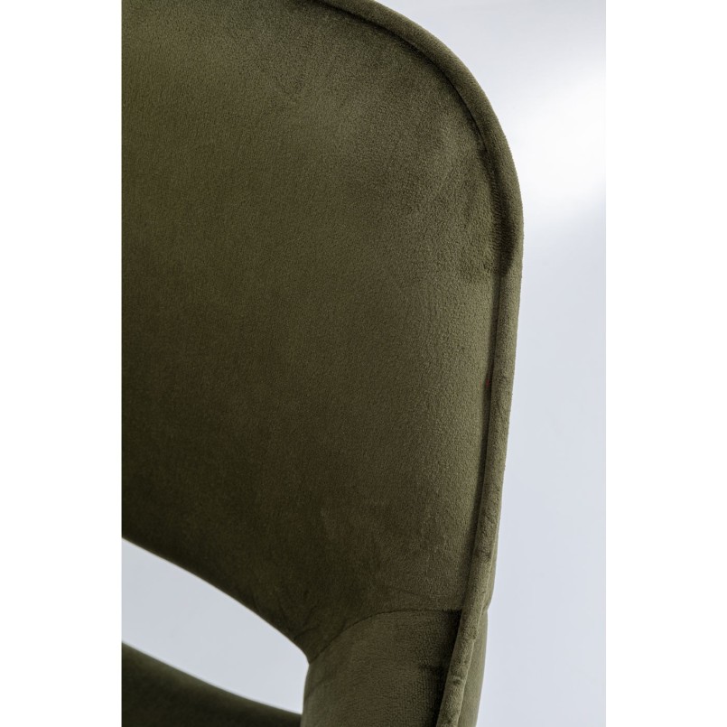 Chaise avec accoudoirs San Fransisco velours vert foncé Kare Design