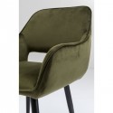 Chaise avec accoudoirs San Fransisco velours vert foncé Kare Design