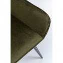 Chaise avec accoudoirs San Fransisco velours vert foncé Kare Design