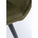 Chaise avec accoudoirs San Fransisco velours vert foncé Kare Design