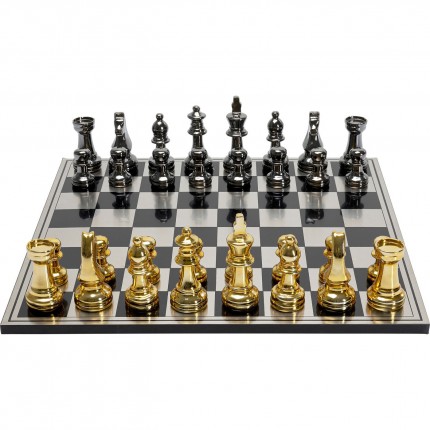 Jeu d'échecs noir vs doré Kare Design