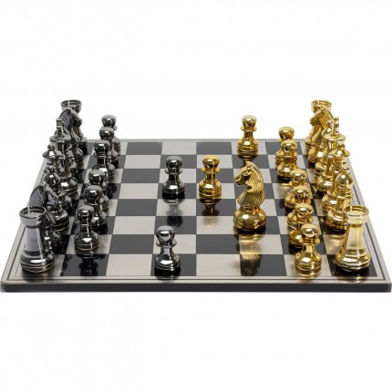 Jeu d'échecs noir vs doré Kare Design