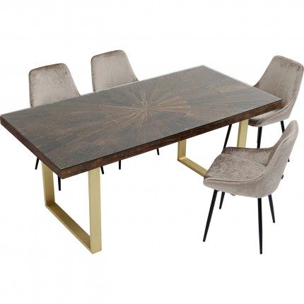 Table Conley 180x90cm pieds laiton Kare Design