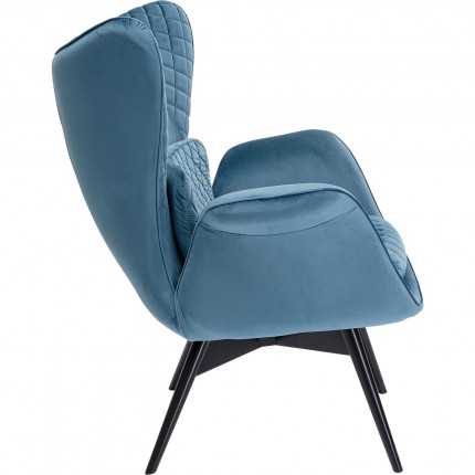Fauteuil Tudor velours bleu pétrole Kare Design