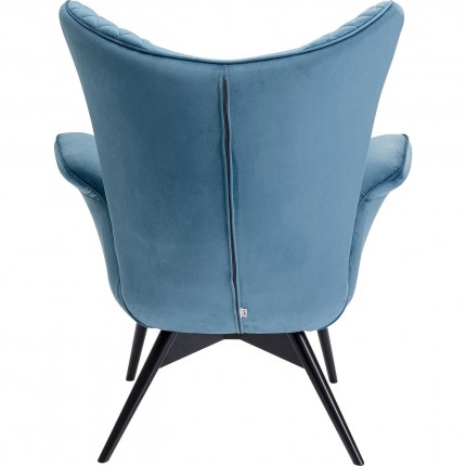 Fauteuil Tudor velours bleu pétrole Kare Design