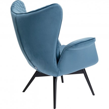 Fauteuil Tudor velours bleu pétrole Kare Design