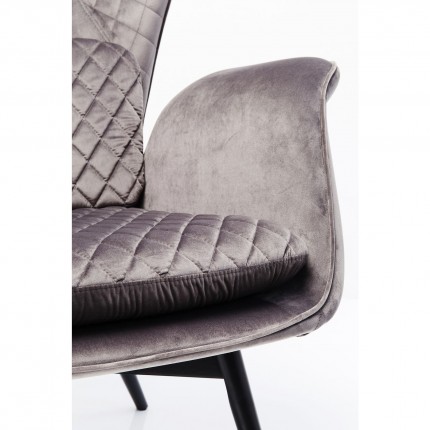 Fauteuil Tudor velours gris Kare Design